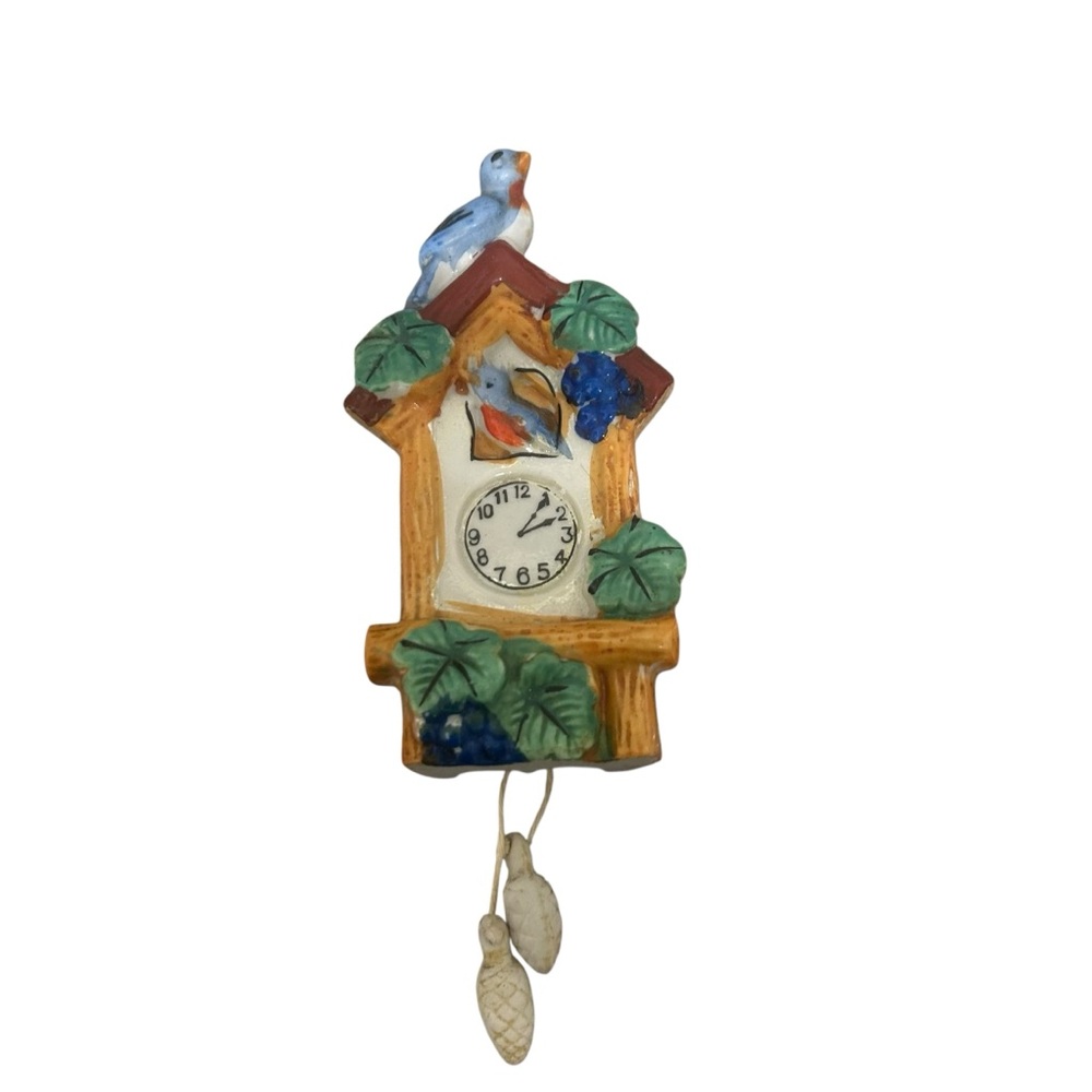 Vintage Bluebird on Cuckoo Clock Wall Pocket